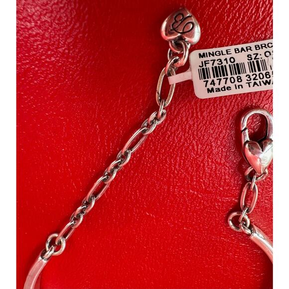 Brighton Mingle Bar Silver Tone Mingle Motif Scrolls Slender Bracelet NWT - Picture 6 of 10